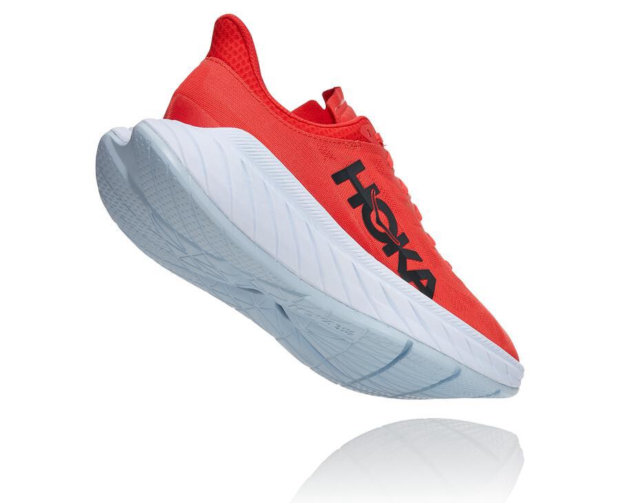 Hoka One One Tenisky Panske Červené/Biele - Carbon X 2 - 37986-LMHC